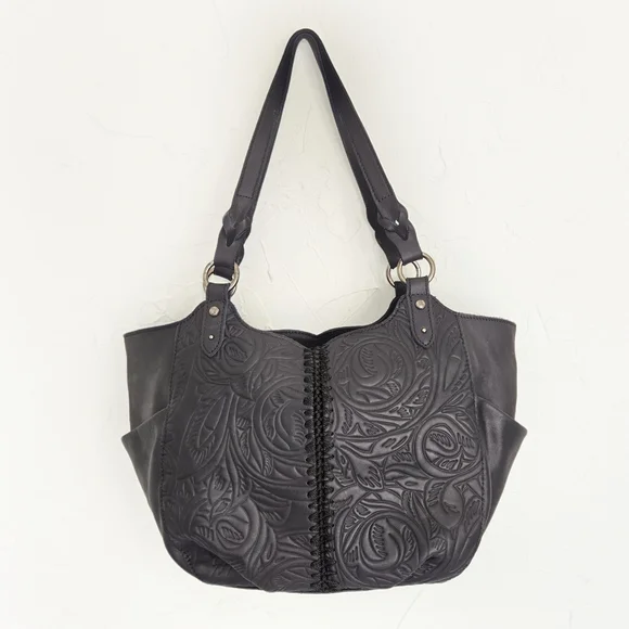 The Sak Black Leather Embossed Bag Bags